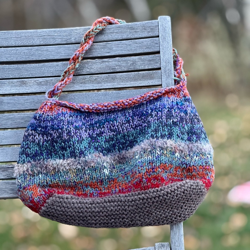 Hand Crafted Colorful Knit Shoulder Bag